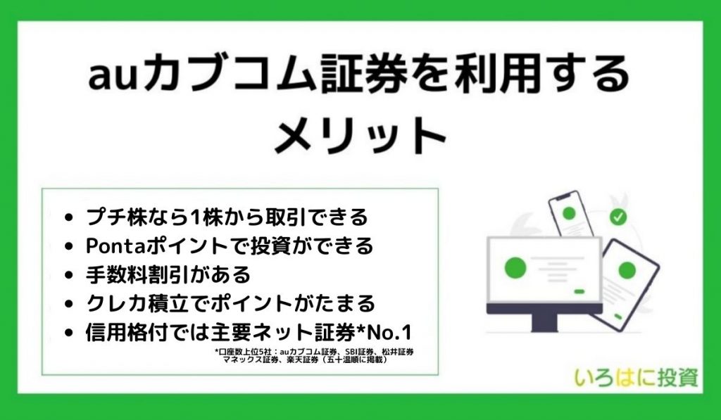 auカブコム証券のメリット