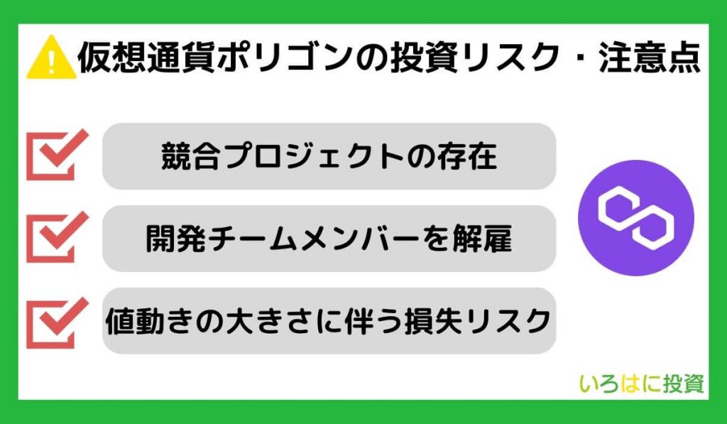 仮想通貨ポリゴンの投資リスク・注意点