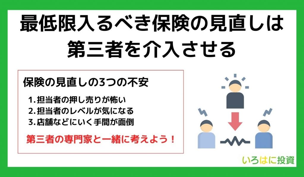 最低限入るべき保険の見直しは第三者を介入させる