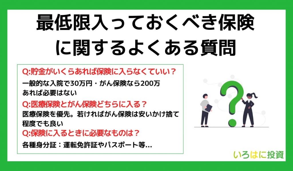 最低限入っておくべき保険に関するよくある質問