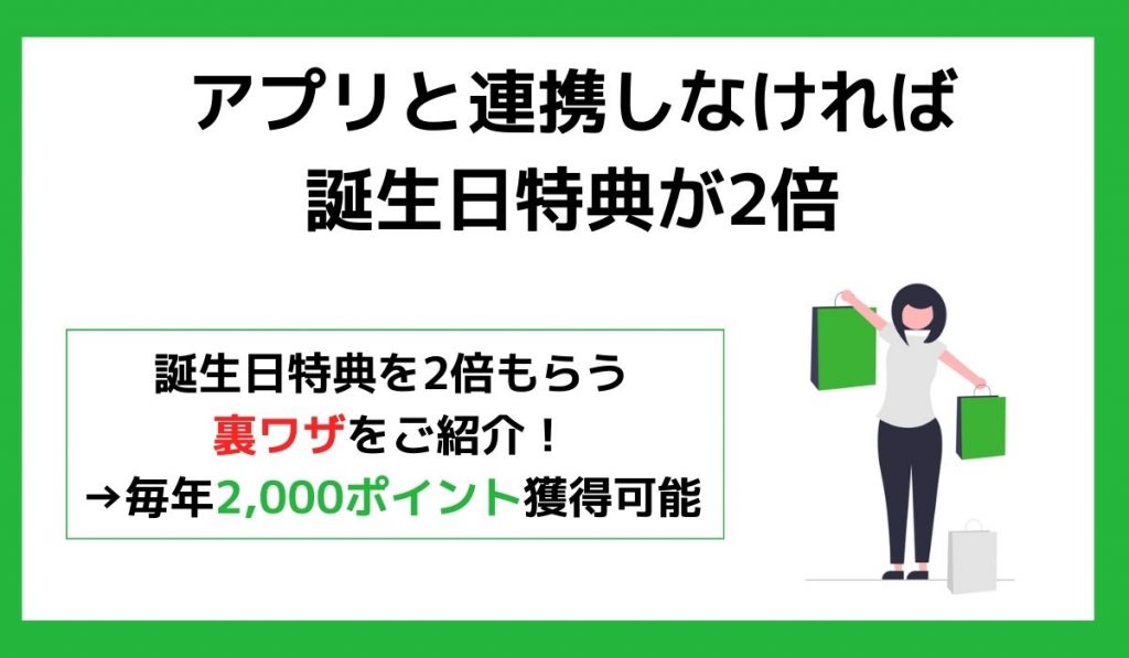 【裏ワザ】アプリと連携しなければ誕生日特典が2倍