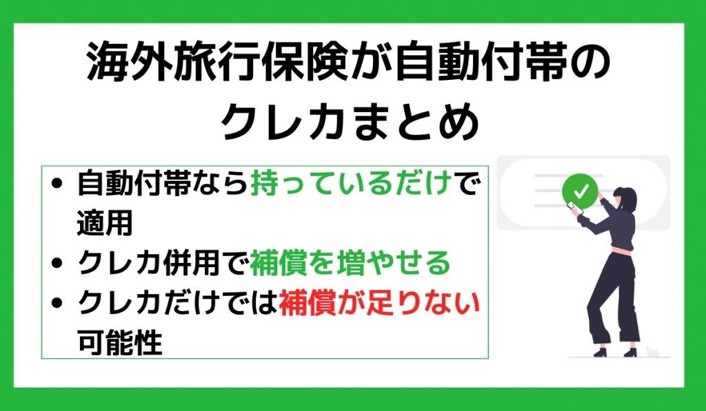 海外旅行保険が自動付帯のクレカまとめ