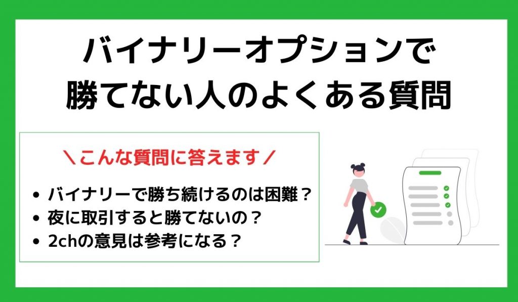 バイナリーオプションで勝てない人のよくある質問