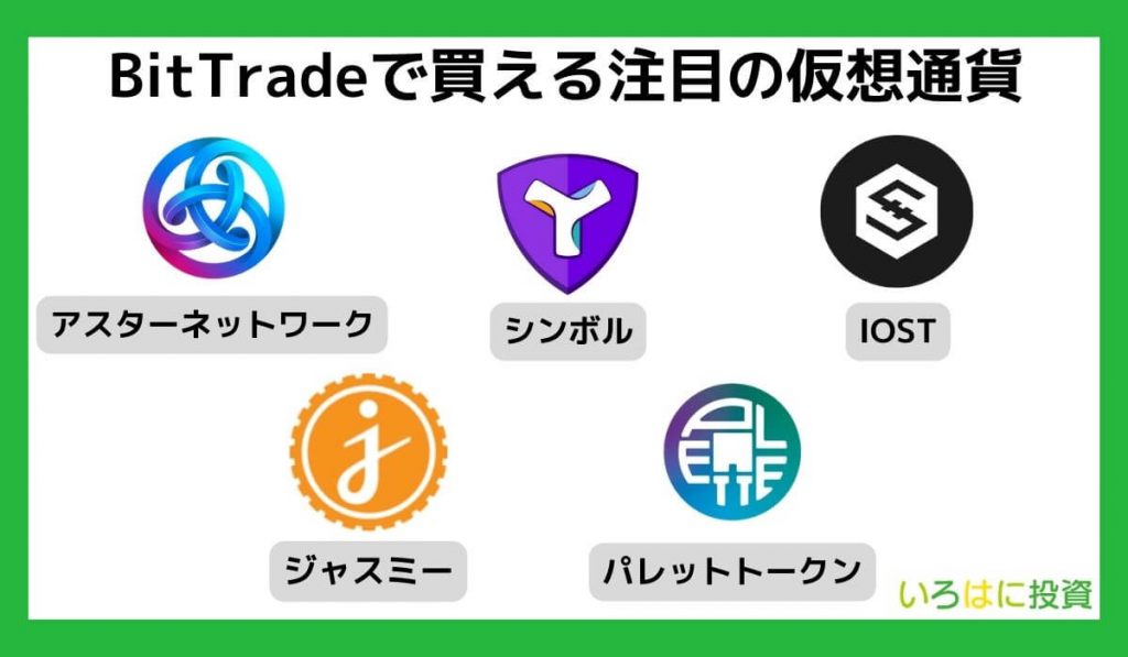 BitTradeで買える注目の仮想通貨