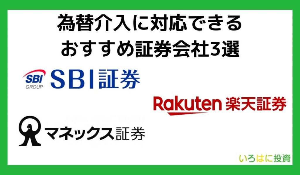 為替介入に対応できるおすすめ証券会社3選