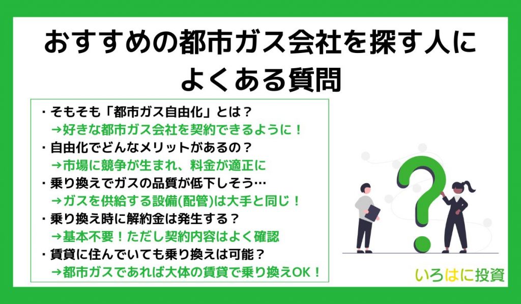 おすすめの都市ガス会社を探す人によくある質問