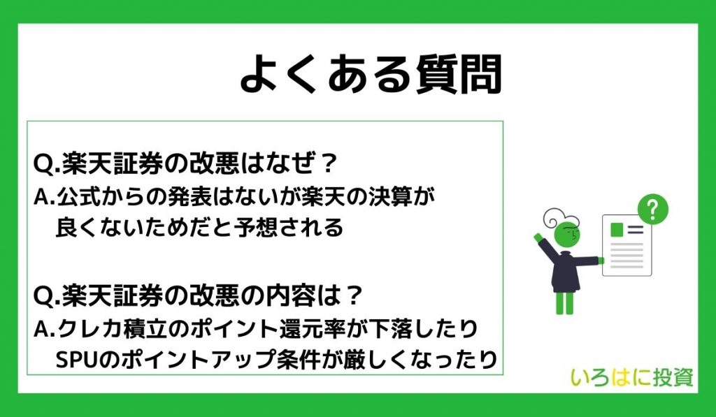 楽天証券の改悪に関するよくある質問