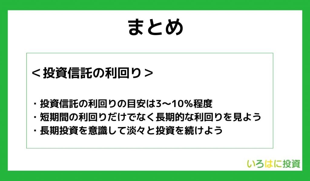 【まとめ】投資信託の利回り