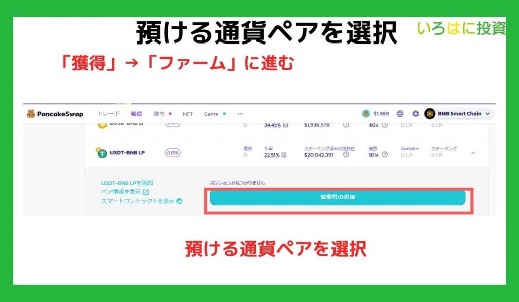 預ける通貨ペアを選ぶ