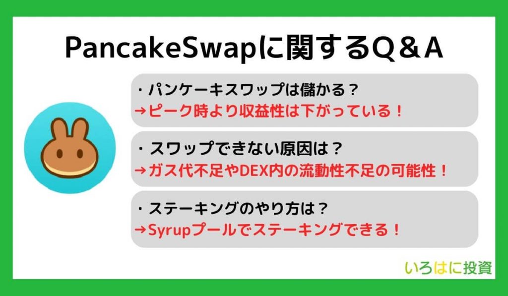 PancakeSwap（パンケーキスワップ）に関するQ＆A