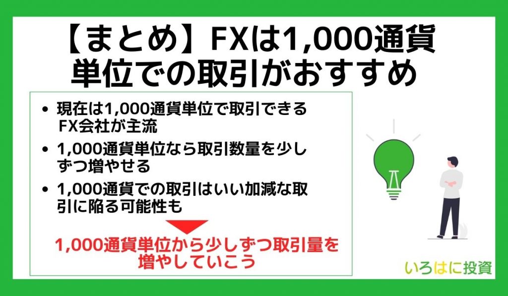 まとめ：FX1000単位通貨