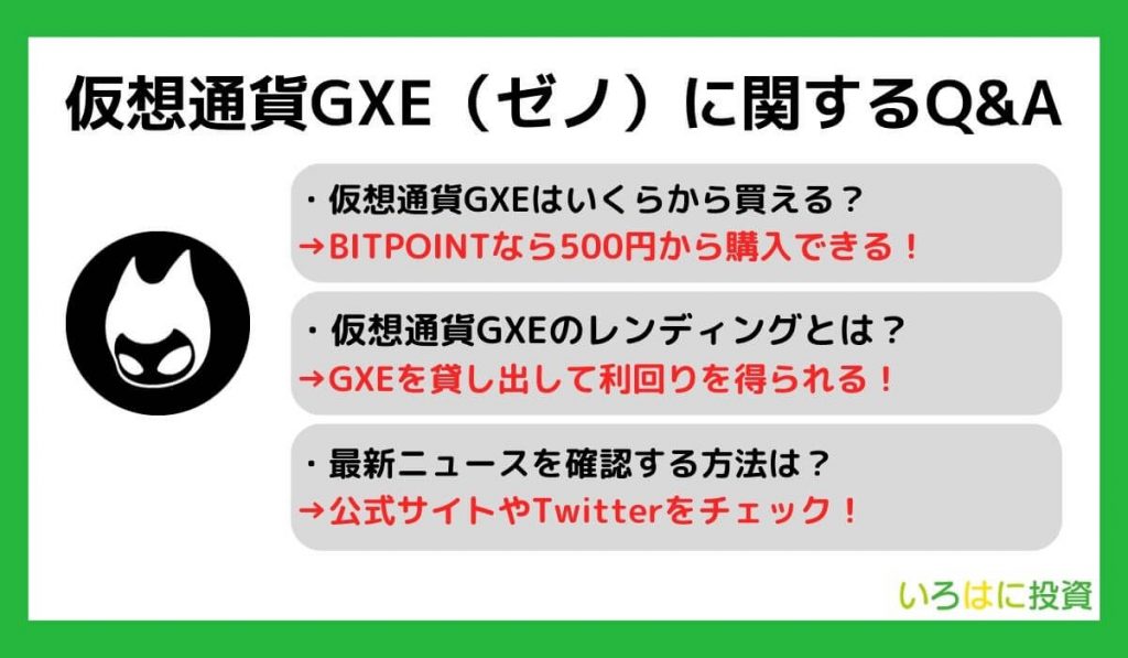 仮想通貨GXE（ゼノ）に関するQ&A