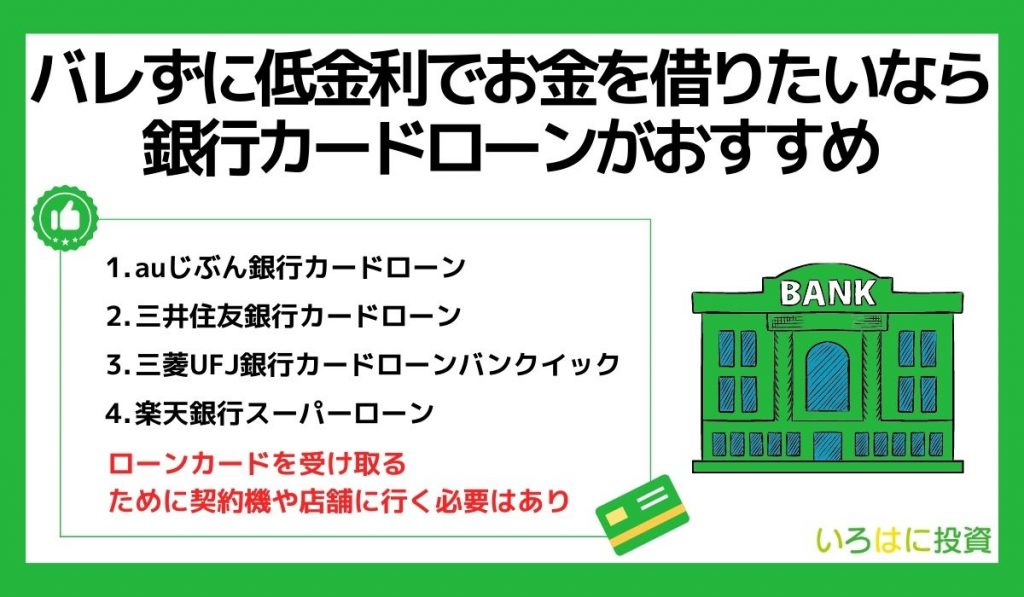 バレずに低金利でお金を借りたいなら銀行カードローンがおすすめ