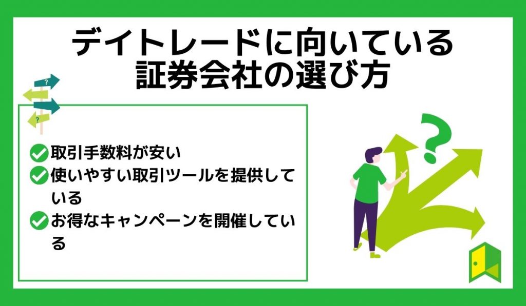 デイトレードの向いている証券会社の選び方