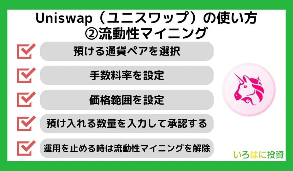 Uniswap（ユニスワップ）の使い方②流動性マイニング