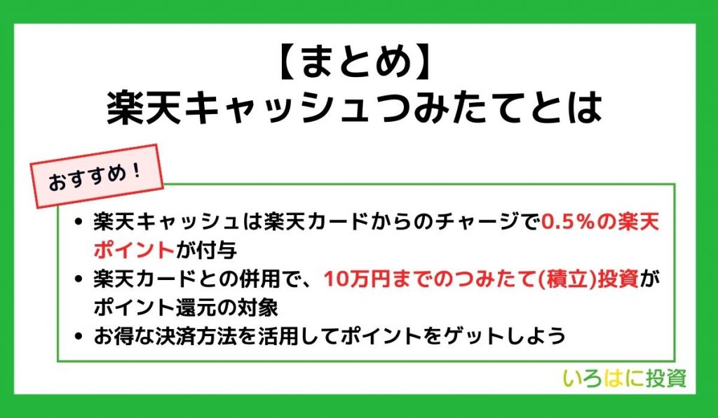 楽天キャッシュ積立のまとめ