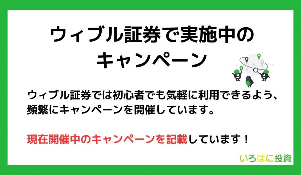 ウィブル証券で実施中のキャンペーン【最新】
