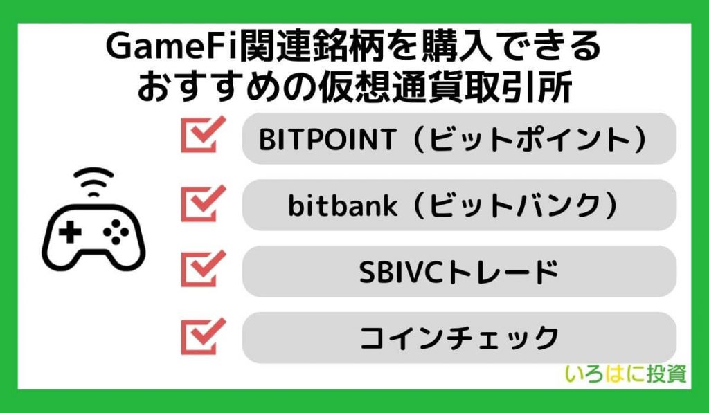 GameFi関連銘柄を購入できるおすすめの仮想通貨取引所