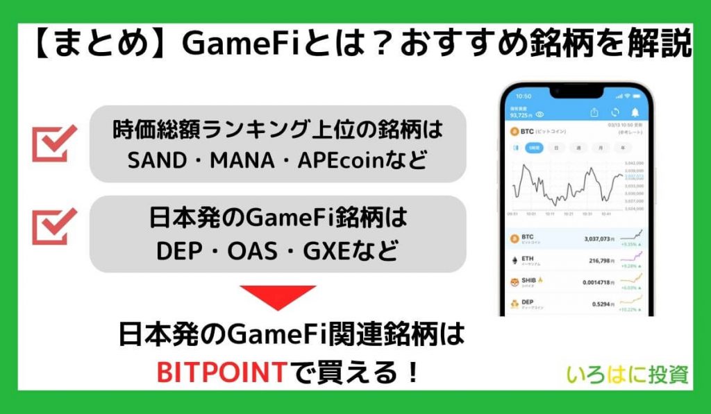 【まとめ】GameFiとは？おすすめ銘柄を解説