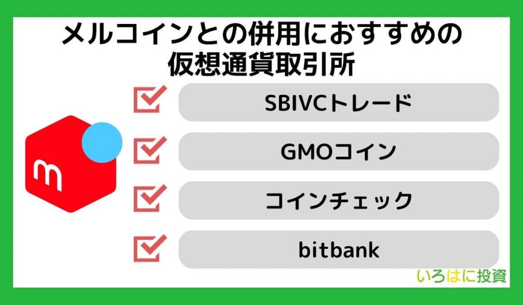 メルコインとの併用におすすめの仮想通貨取引所