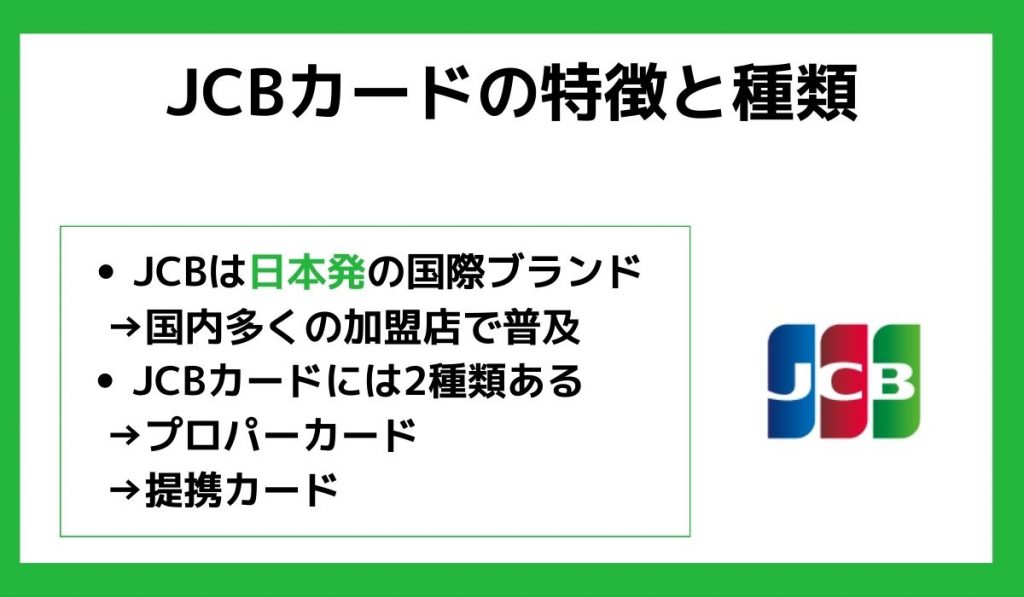 JCBカードの特徴と種類