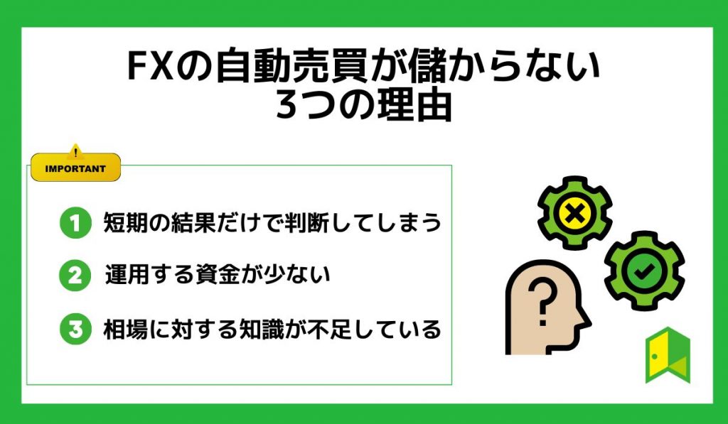 FX自動売買が儲からない3つの理由