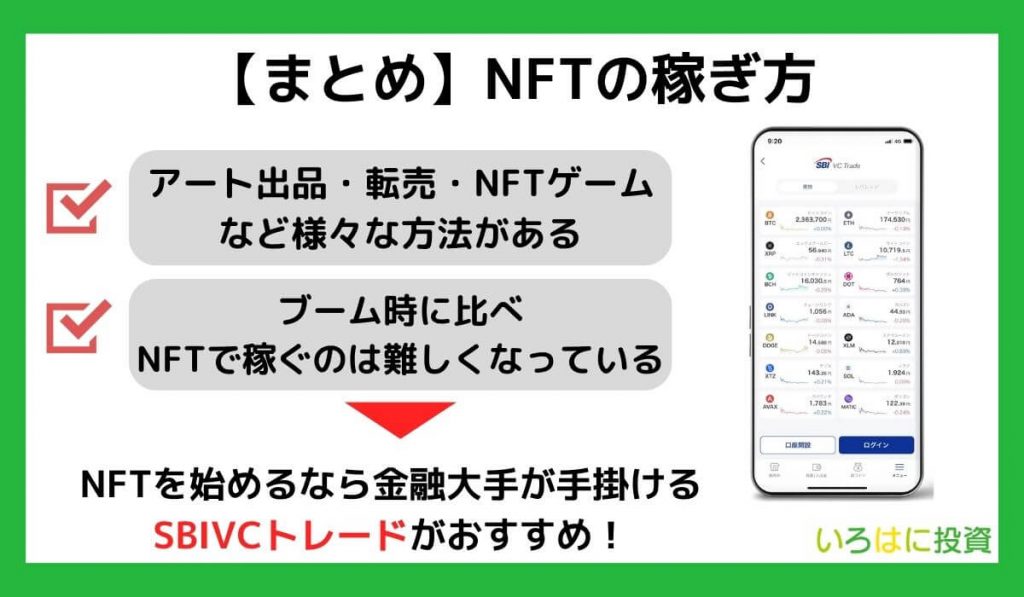 【まとめ】NFTの稼ぎ方