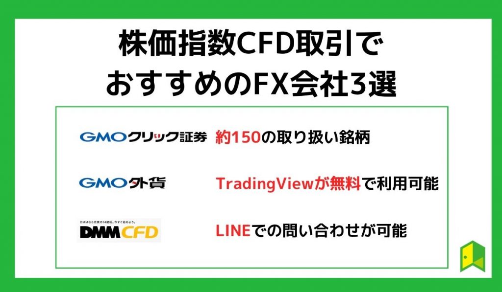 株価指数CFD取引でおすすめの口座