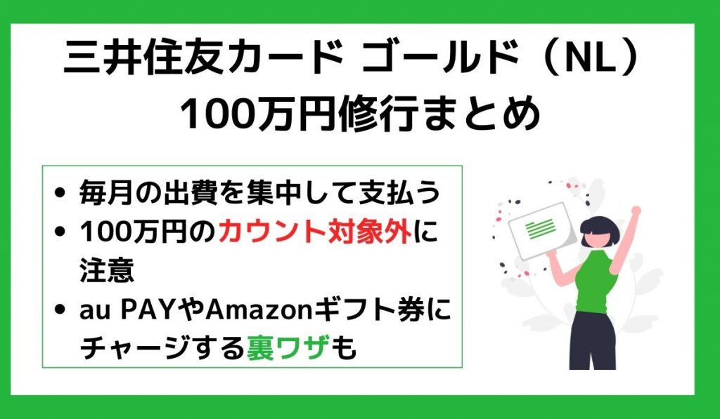 三井住友カード ゴールド(NL)の100万円修行まとめ