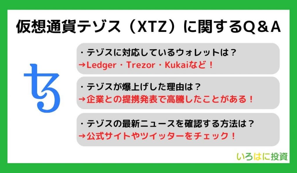 仮想通貨テゾス（XTZ）に関するQ＆A