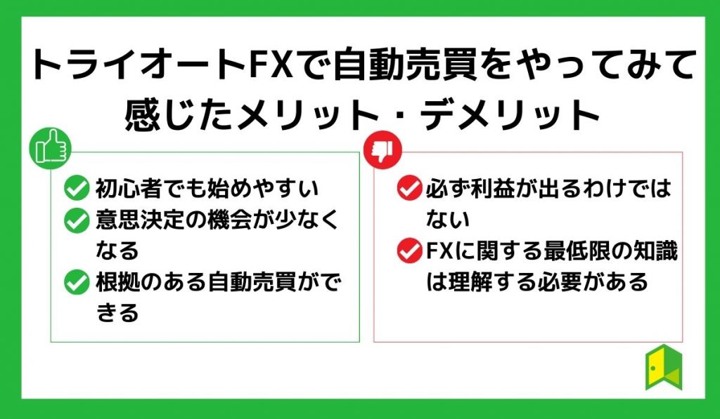 トライオートFXで自動売買をやってみて感じたメリット・デメリット
