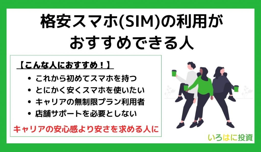 格安スマホ(SIM)がおすすめできる人