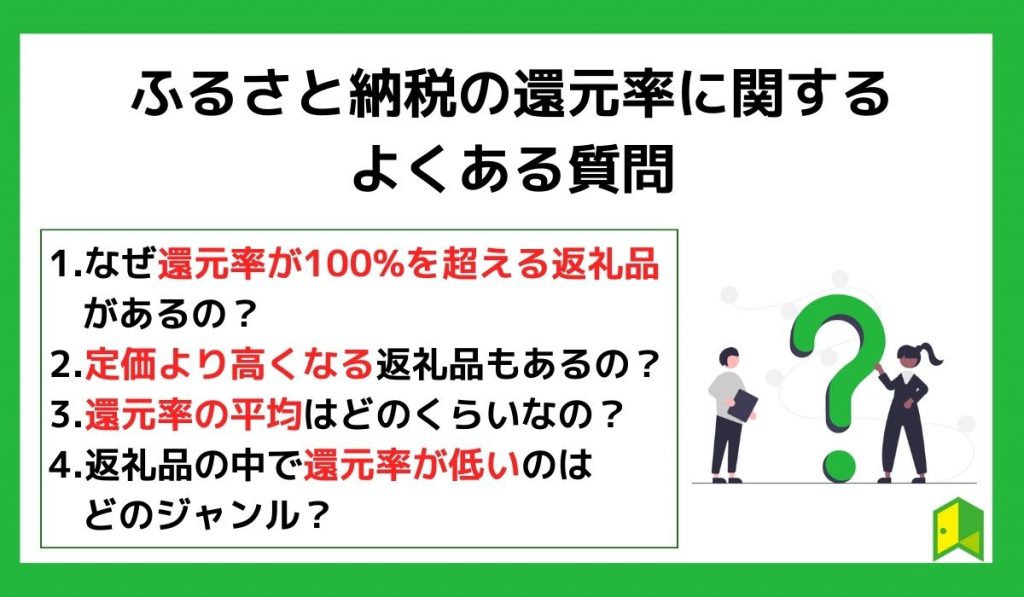 ふるさと納税の還元率に関するよくある質問