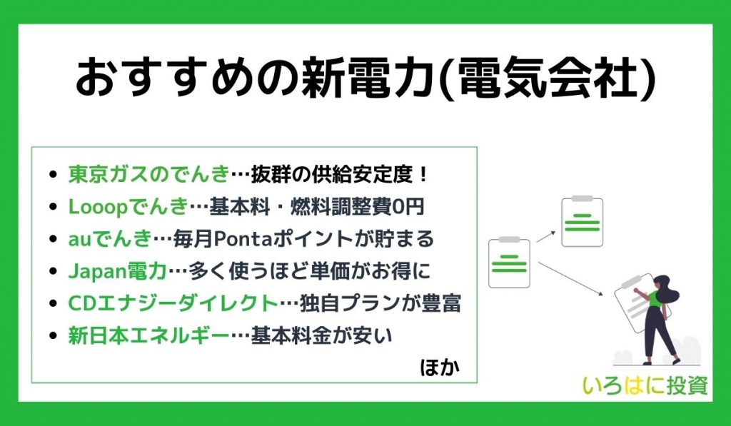 おすすめの新電力(電気会社)