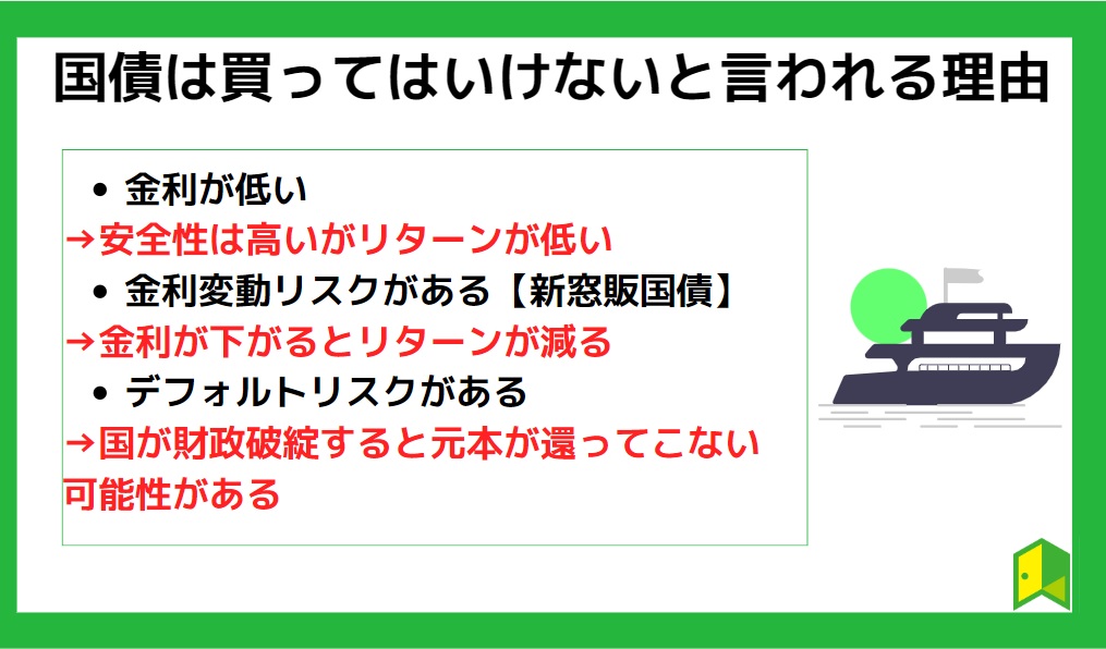 国債は買ってはいけないと言われる理由3つ