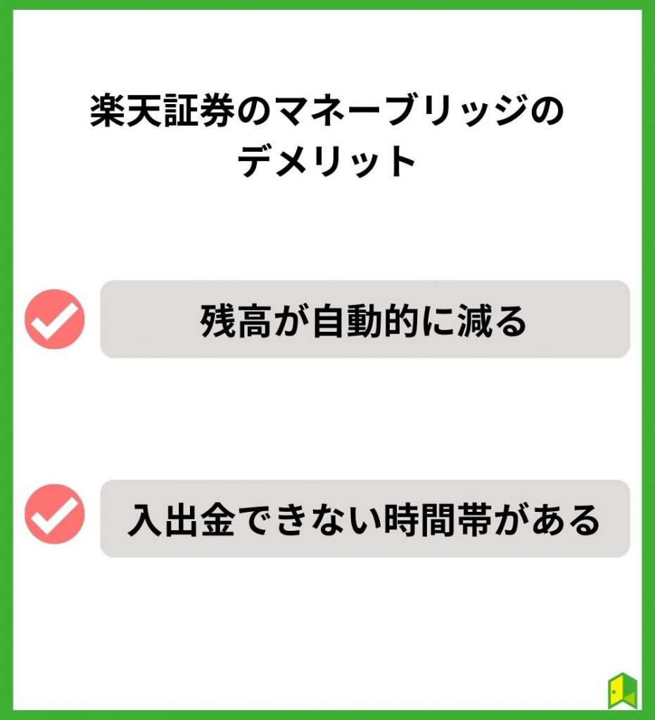 楽天証券のマネーブリッジの2つのデメリット【怖い？】