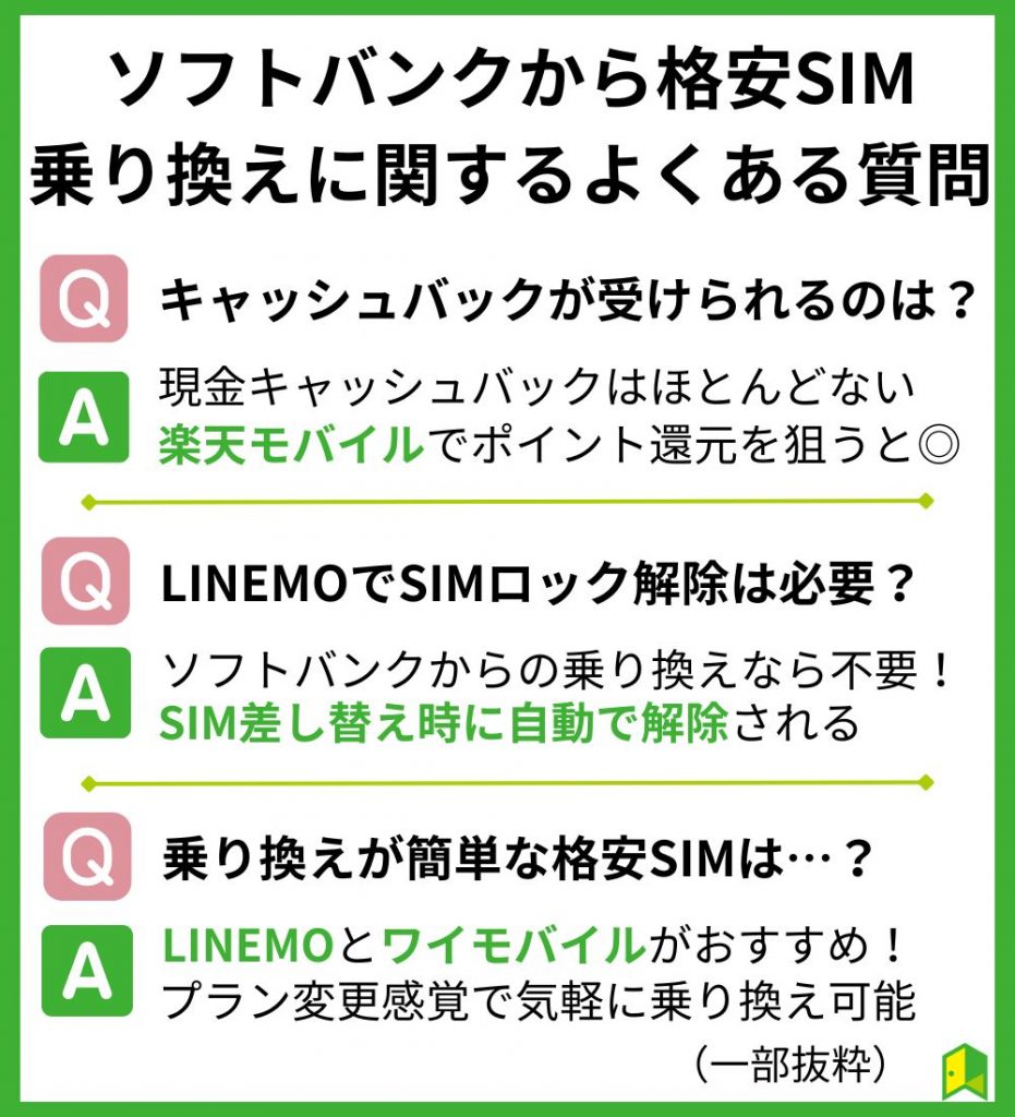 ソフトバンクから格安SIMへの乗り換えに関するよくある質問