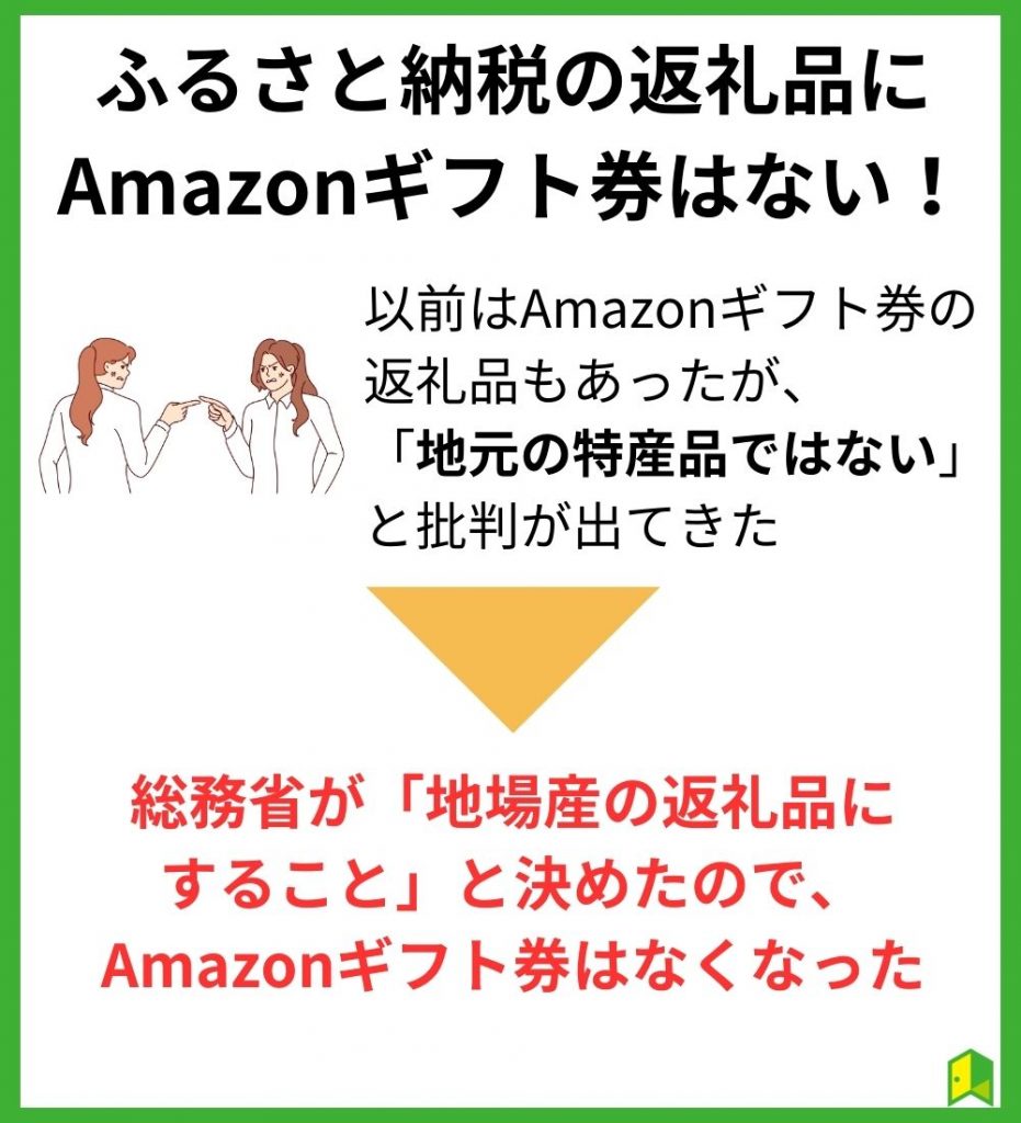 ふるさと納税の返礼品にAmazonギフト券はない！