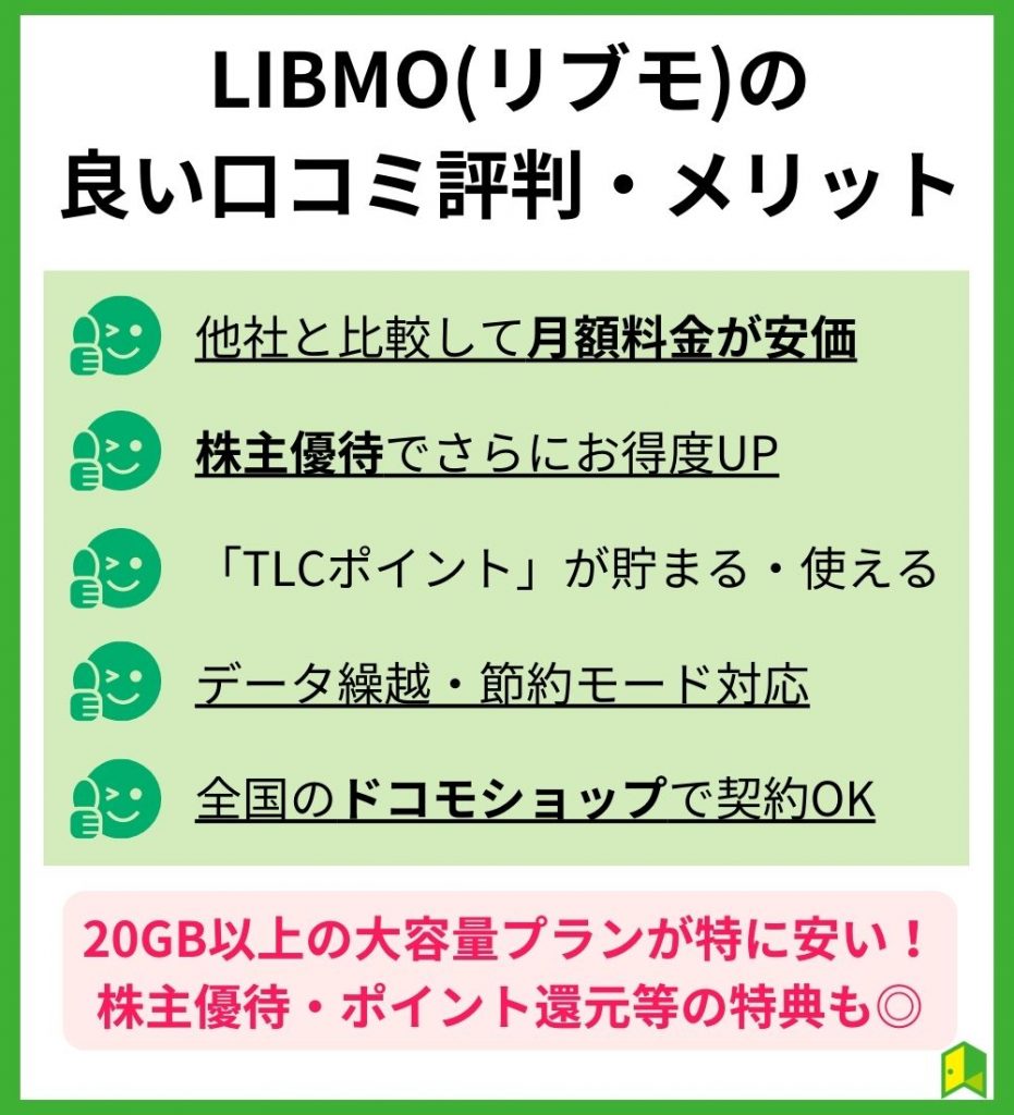 LIBMO(リブモ)の良い口コミ評判・メリット