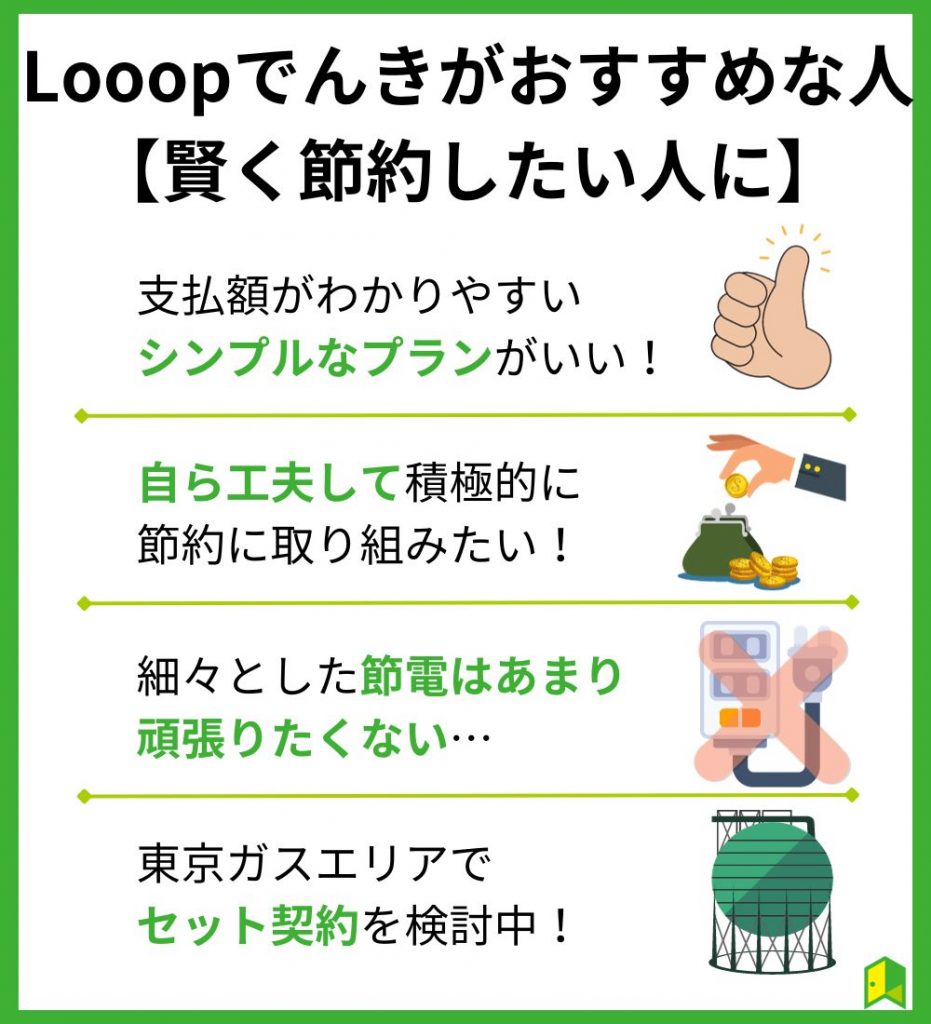 Looop(ループ)でんきがおすすめな人【賢く節約したい人に】