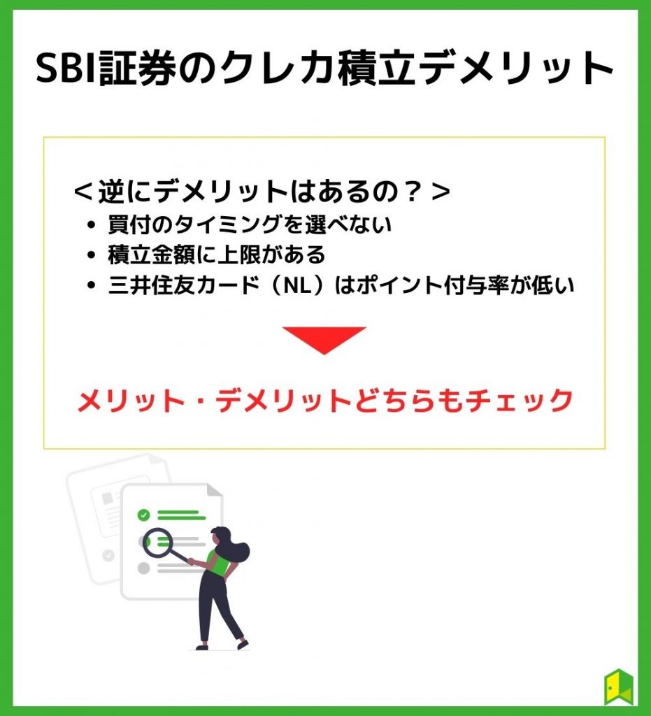 SBI証券のクレカ積立デメリット