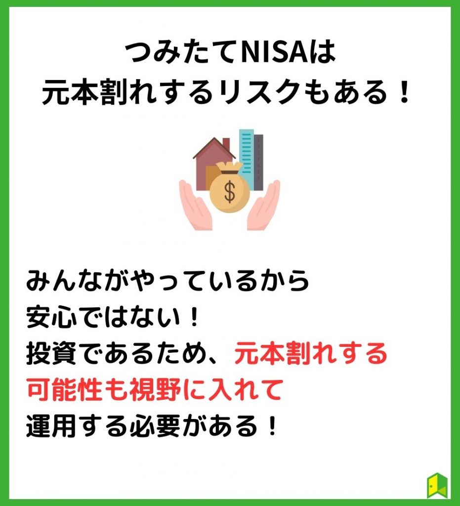 つみたてNISAは元本割れするリスクがある