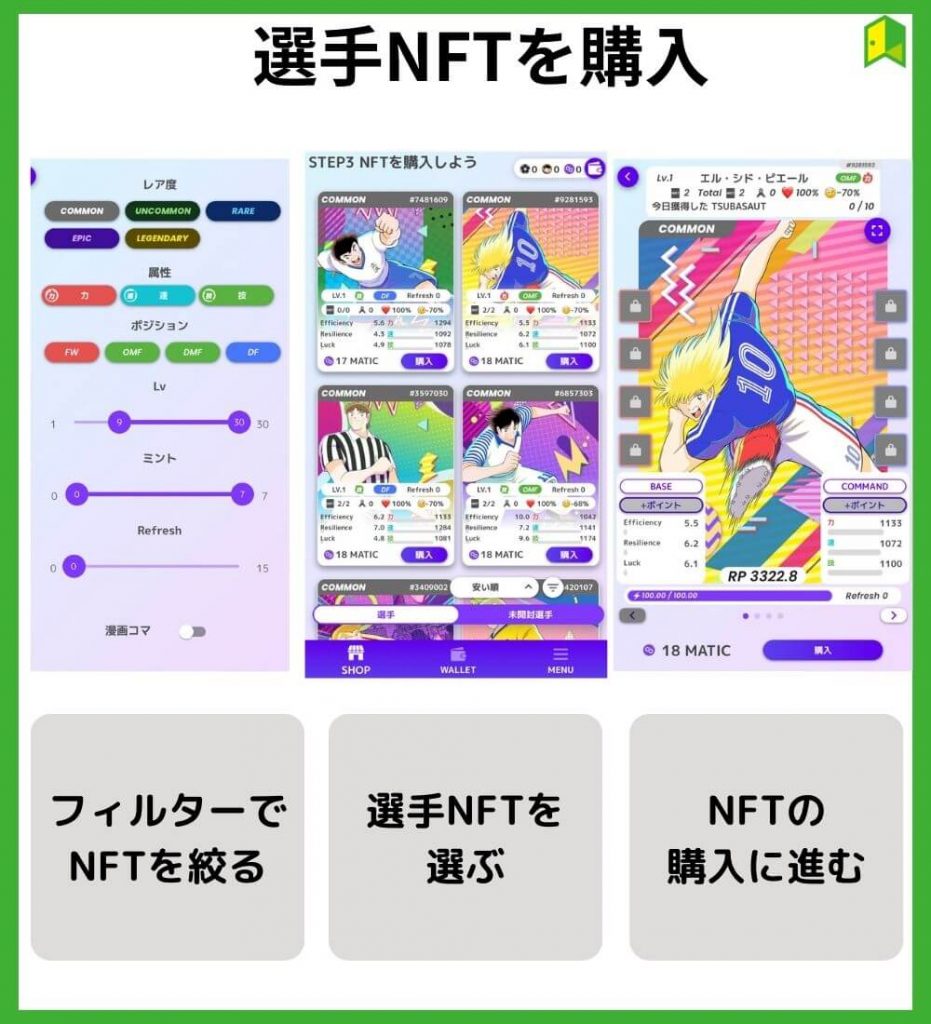 選手NFTを購入