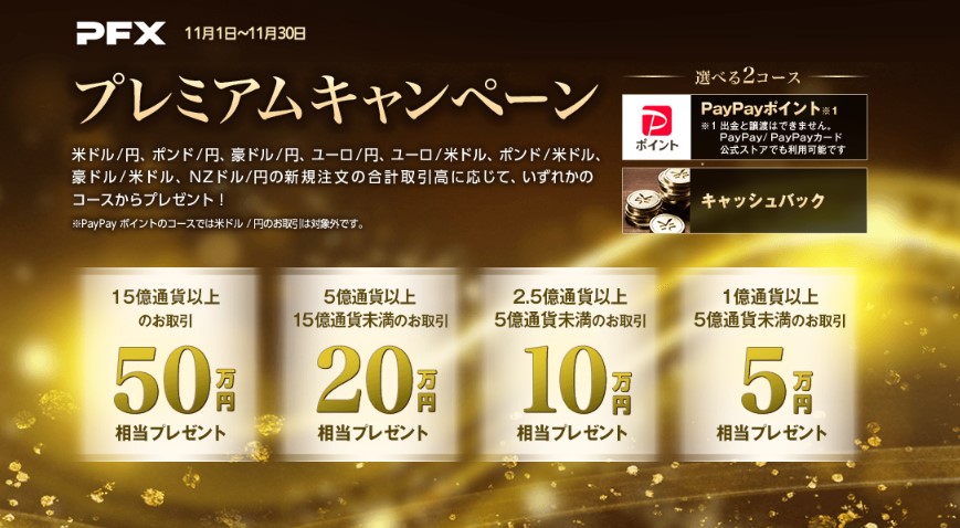 PFXプレミアムキャンペーン