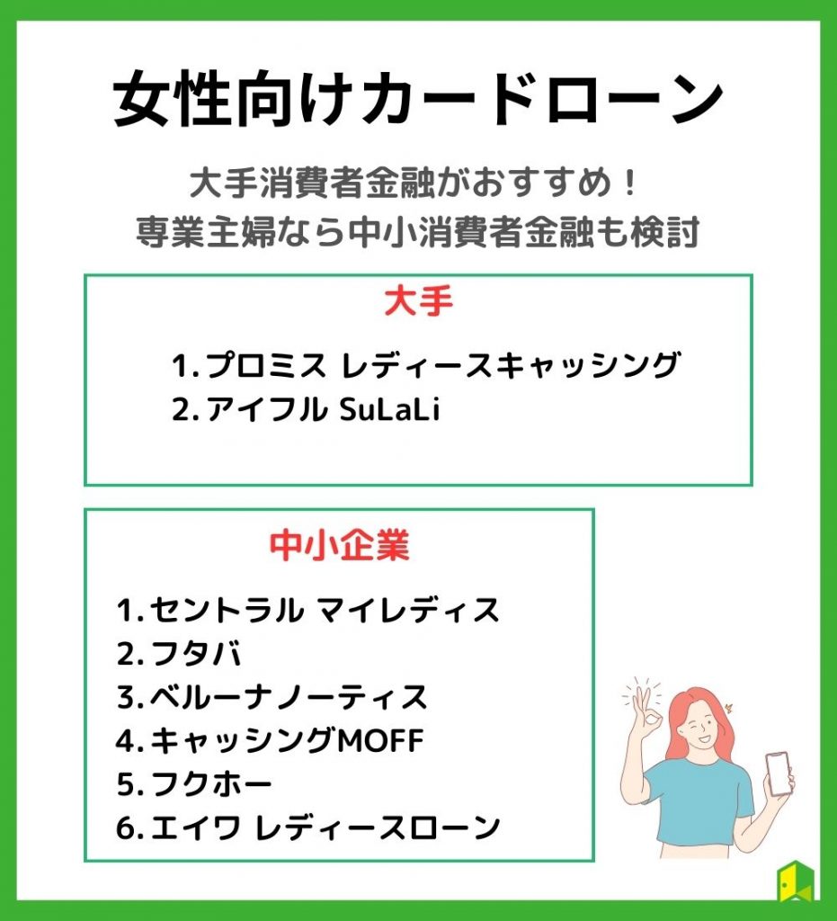 女性向けカードローン(レディースローン)のおすすめ8選