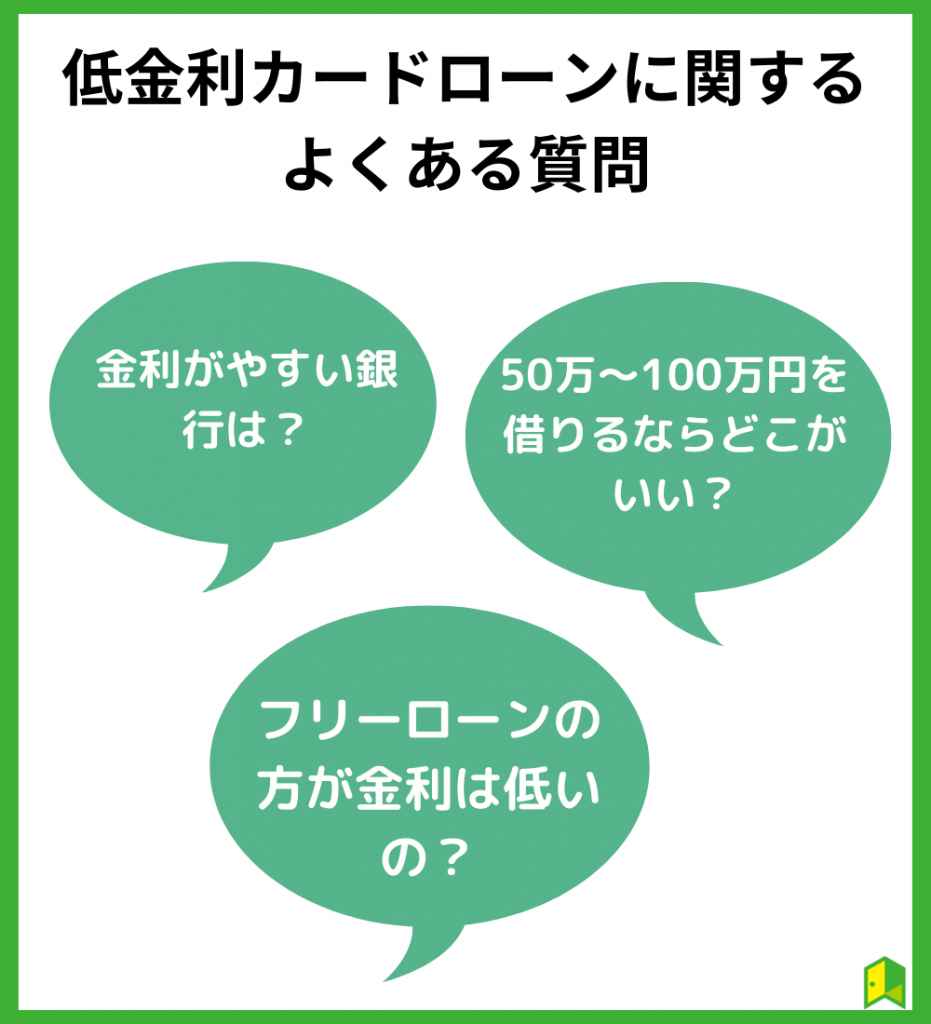 低金利なカードローンに関するよくある質問