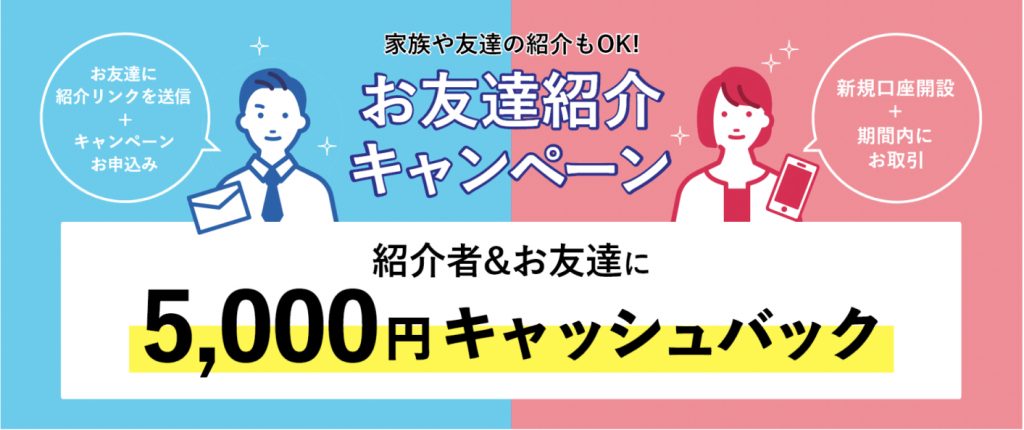 お友達紹介キャンペーン 紹介者&お友達に5,000円キャッシュバック