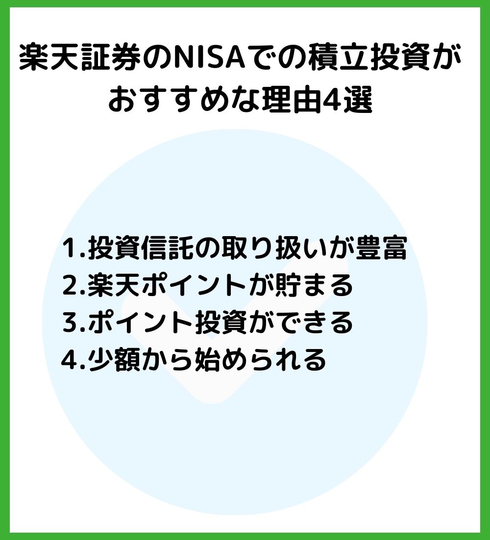 楽天証券のNISAでの積立投資がおすすめな理由4選