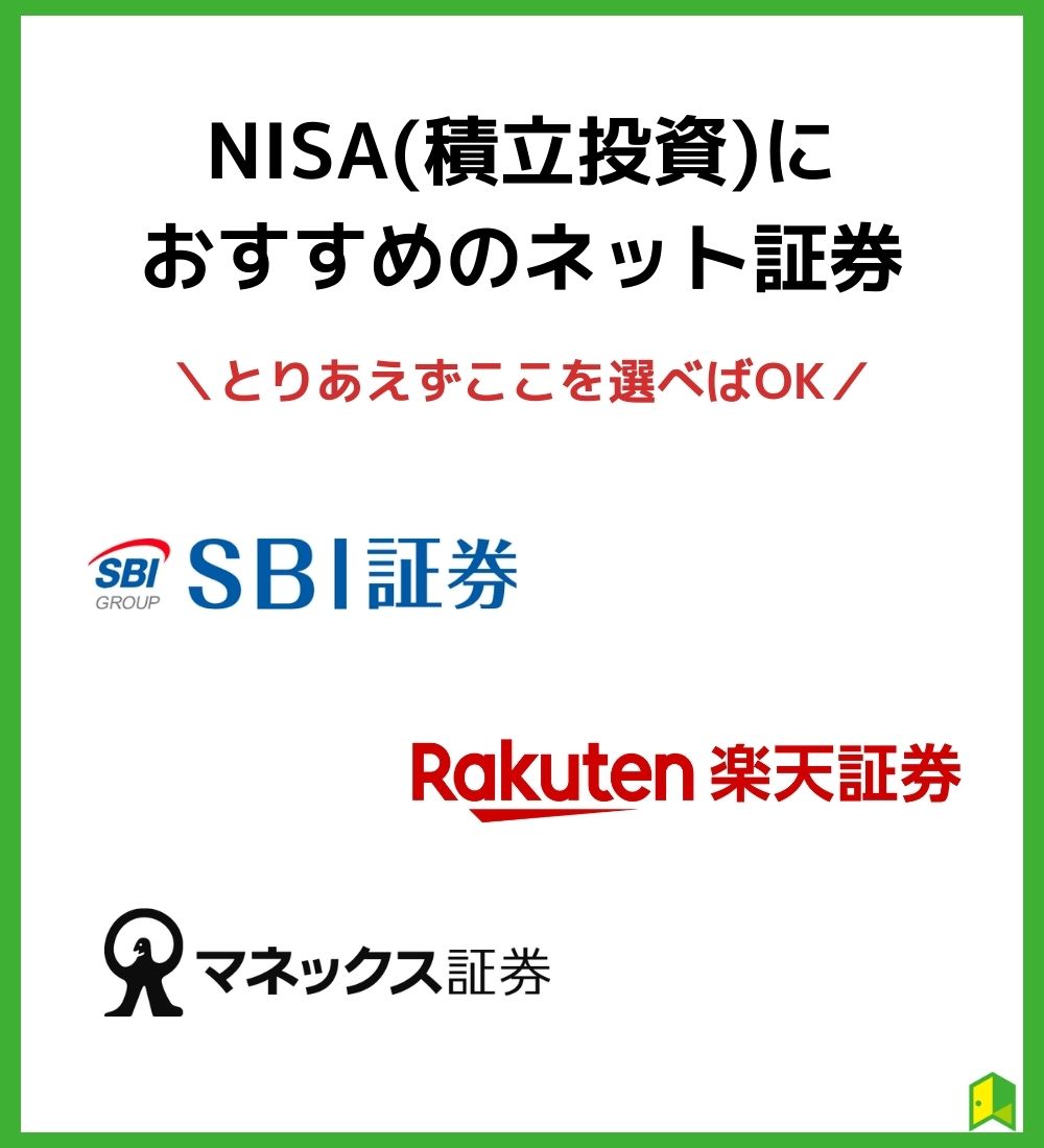 NISA（積立投資）におすすめのネット証券