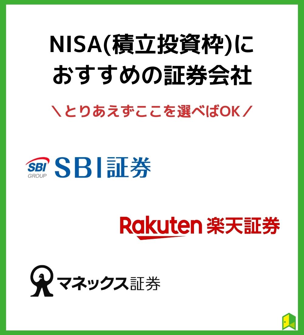 NISA(積立投資枠)におすすめの証券会社